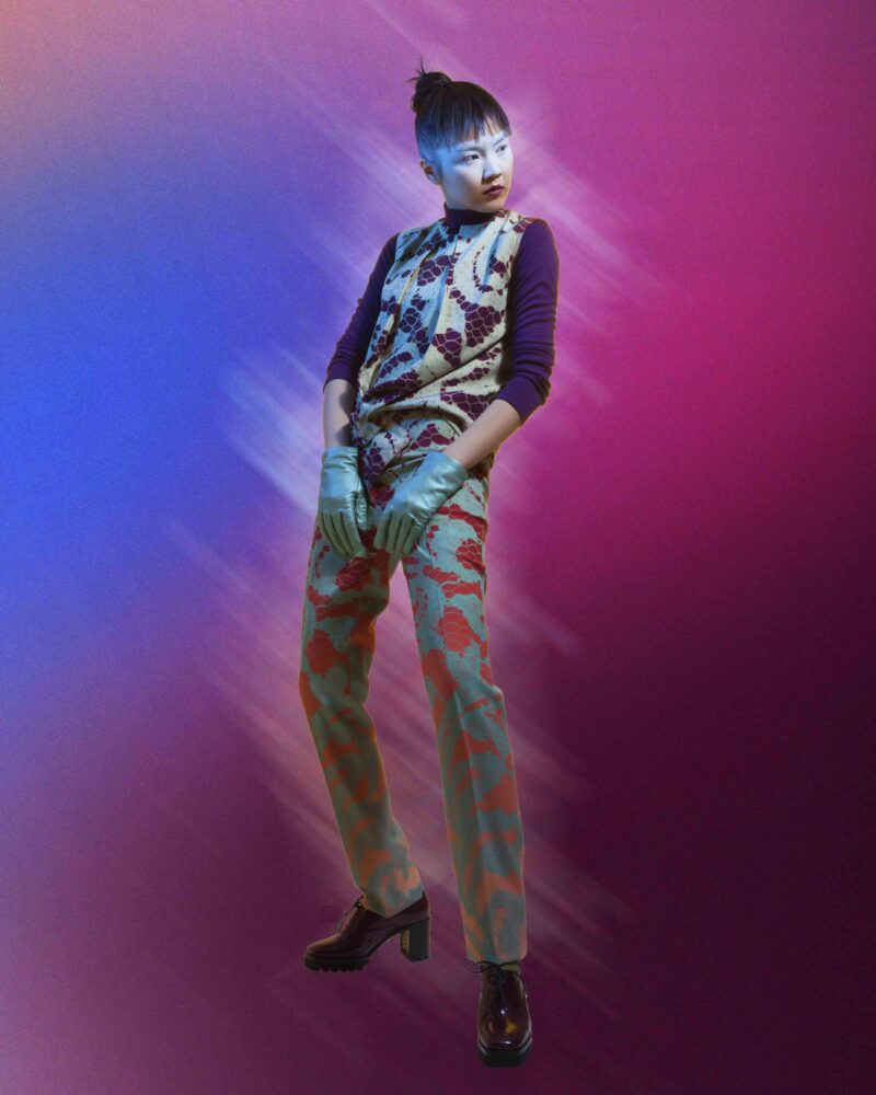 ELENA SAVÓ trousers with print details